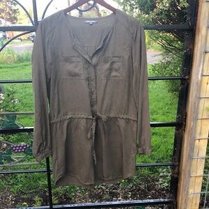 Michael Stars brown shirt style dress with tie at the waist size M
